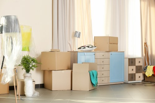 Professional moving truck ready for a residential relocation