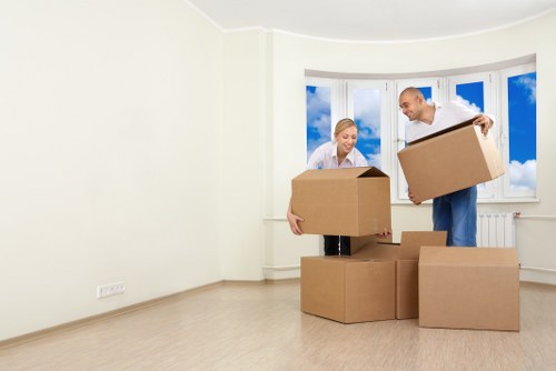 Student removals service loading boxes for university relocation