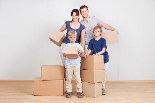 Efficient office relocation with labeled boxes and workstation setup