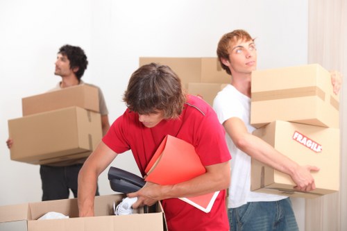 Office furniture and technology prepared for a commercial move