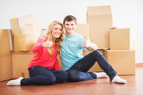 Compact van loaded with boxes for a professional relocation job